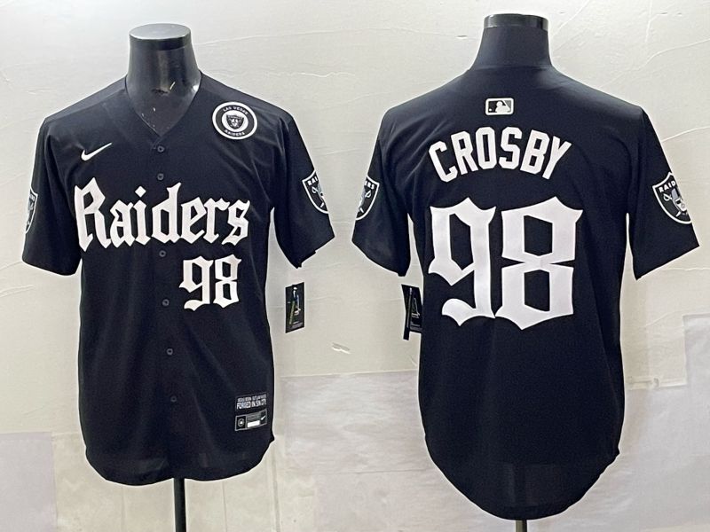 Men 2025 Oakland Raiders #98 Crosby Black 6th generation Joint Name Nike Limited NFL Jersey style 08->oakland raiders->NFL Jersey